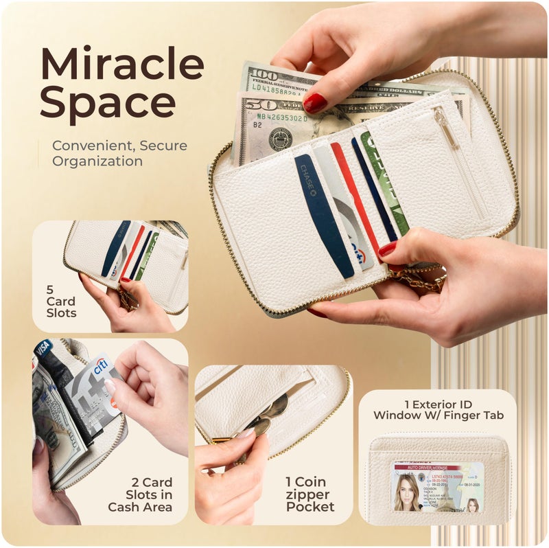 Claasico Bifold Wallet for Women RFID Blocking | Genuine Leather Zip Wallet & Ladies Coin Pocket | Stylish Credit Card Holder | Travel Wallet with Anti-Theft Protection - Image 2